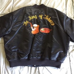 Men’s 4XL Embroidered Bomber Bowling Jacket
